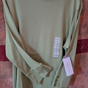 Studio Works Olive Button Sleeve Top